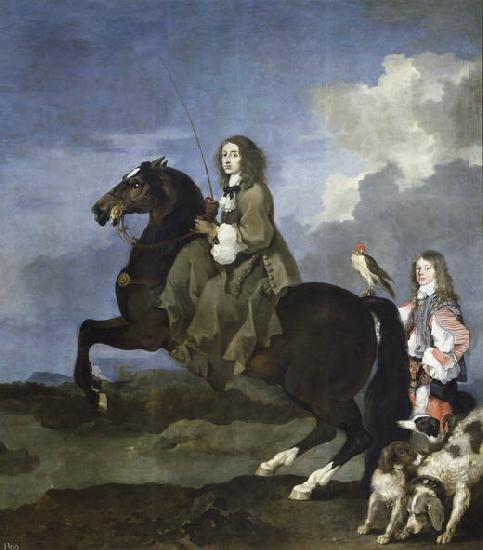 Bourdon, Sebastien Queen Christina of Sweden on Horseback oil painting image